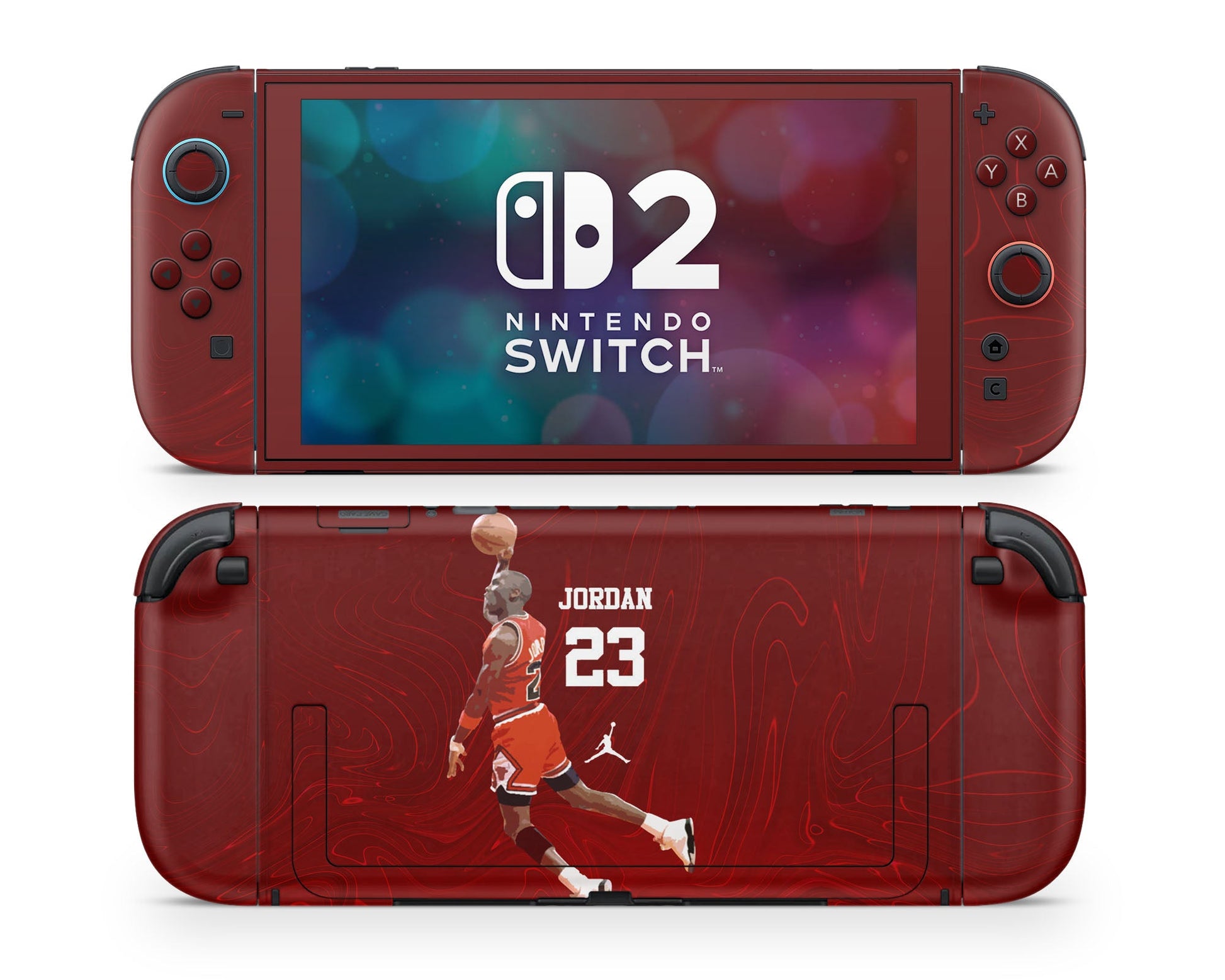 Lux Skins Nintendo Switch 2 NBA Chicago Bulls Michael Jordan Joycons Only Skins - Sports Basketball Skin