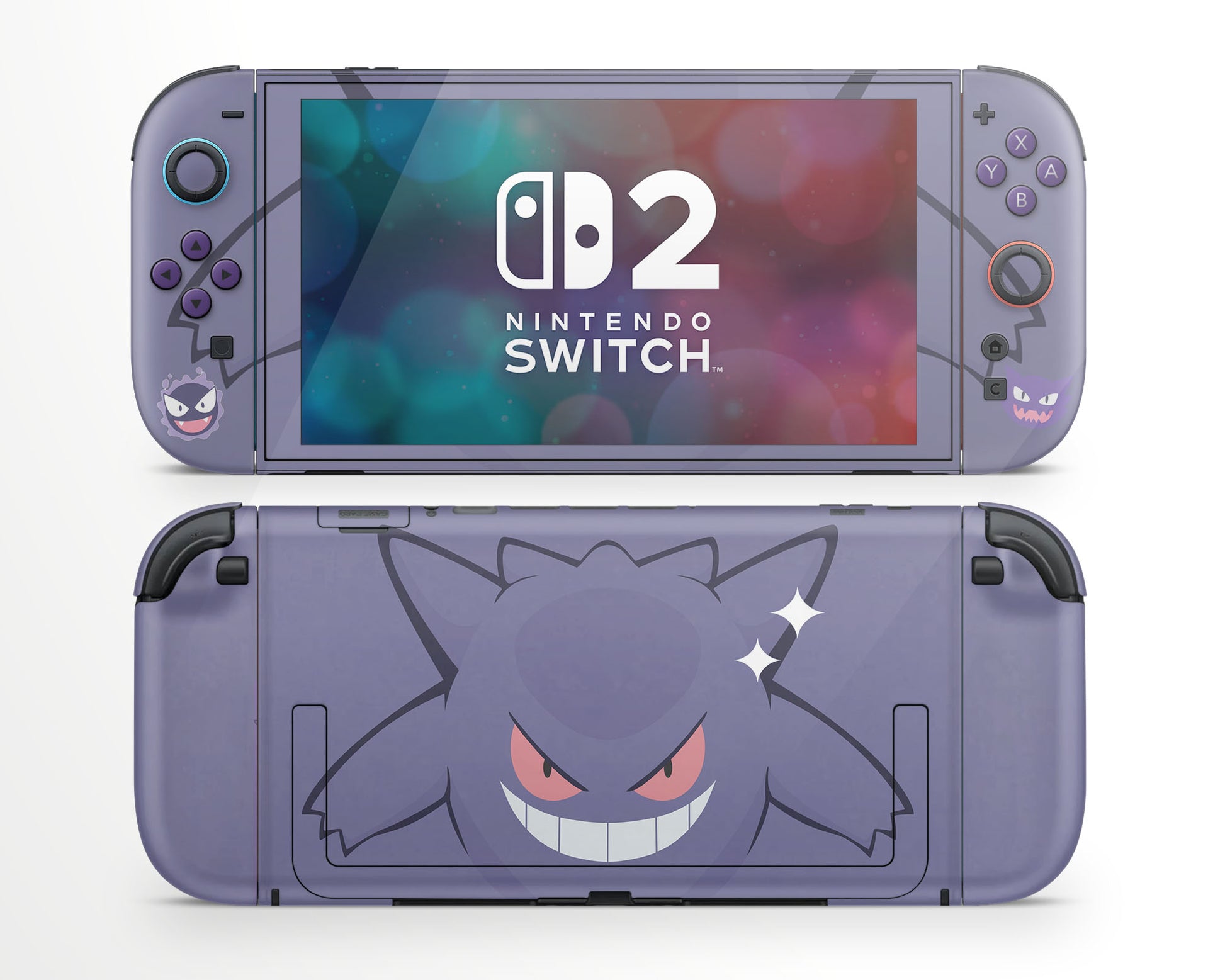Lux Skins Nintendo Switch 2 Gengar Ghost Joycons Only Skins - Pop culture Pika Skin