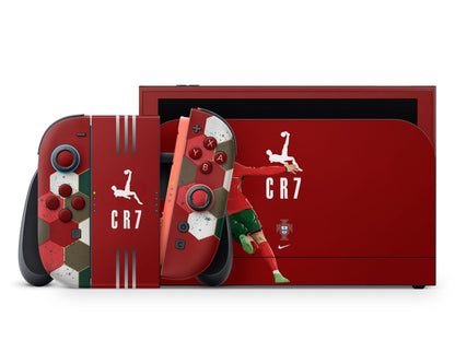 Lux Skins Nintendo Switch 2 Cristiano Ronaldo Full Set +Tempered Glass Skins - Sports Soccer Skin