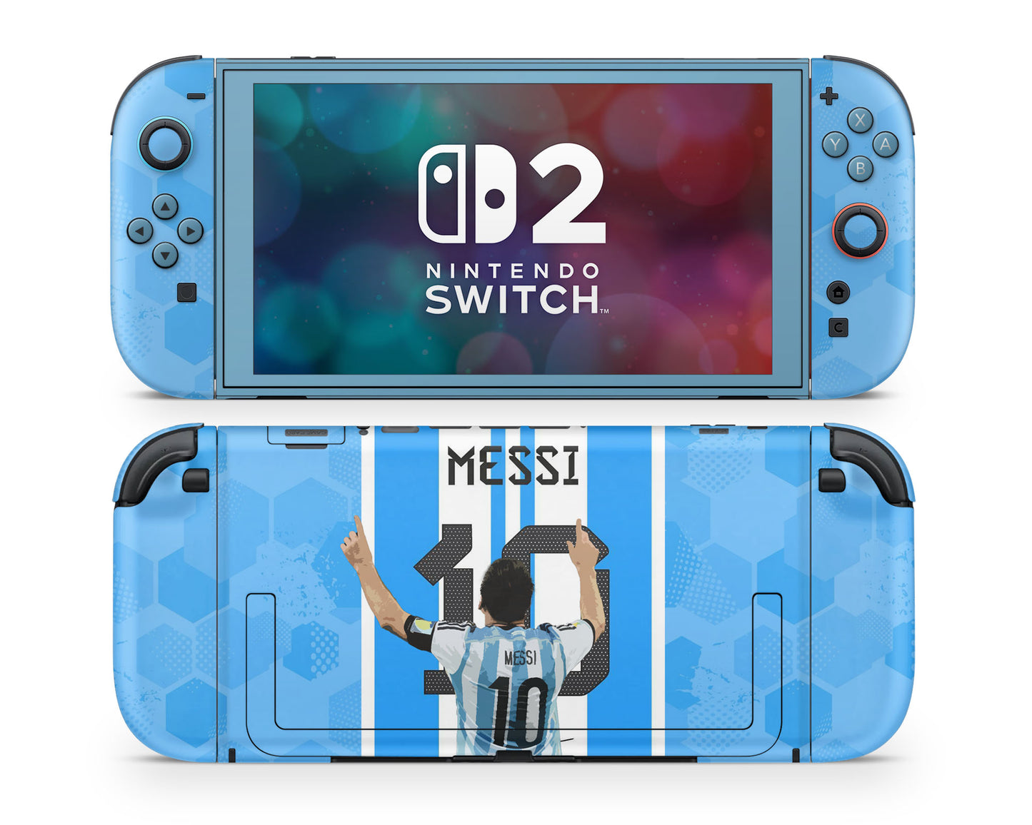 Lux Skins Nintendo Switch 2 Lionel Messi Joycons Only Skins - Sports Soccer Skin