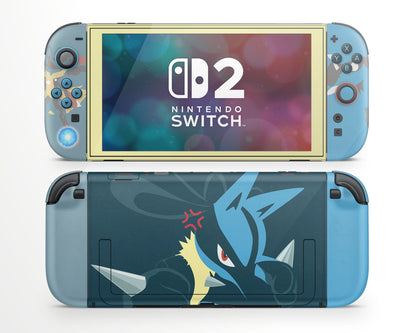 Lux Skins Nintendo Switch 2 Aura Lucario Joycons Only Skins - Pop culture Pika Skin