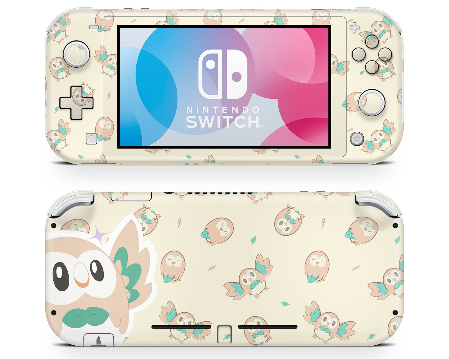 Lux Skins Nintendo Switch Lite Pokemon Rowlet Full Set Skins - Pop culture Pokemon Skin