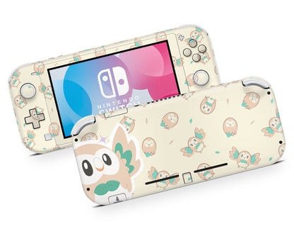 Lux Skins Nintendo Switch Lite Pokemon Rowlet Full Set +Tempered Glass Skins - Pop culture Pokemon Skin