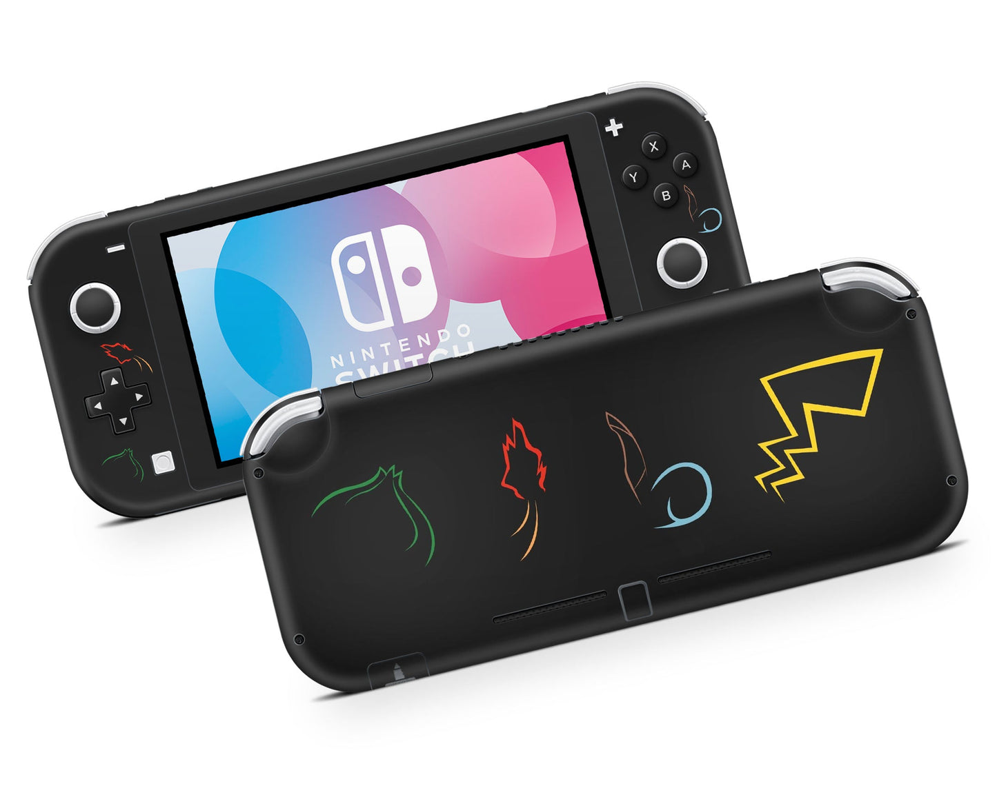 Lux Skins Nintendo Switch Lite Pokemon Minimalist Starter Full Set +Tempered Glass Skins - Pop culture Pokemon Skin