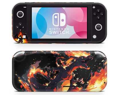 Lux Skins Nintendo Switch Lite Pokemon Charizard Flames Full Set Skins - Pop culture Pokemon Skin