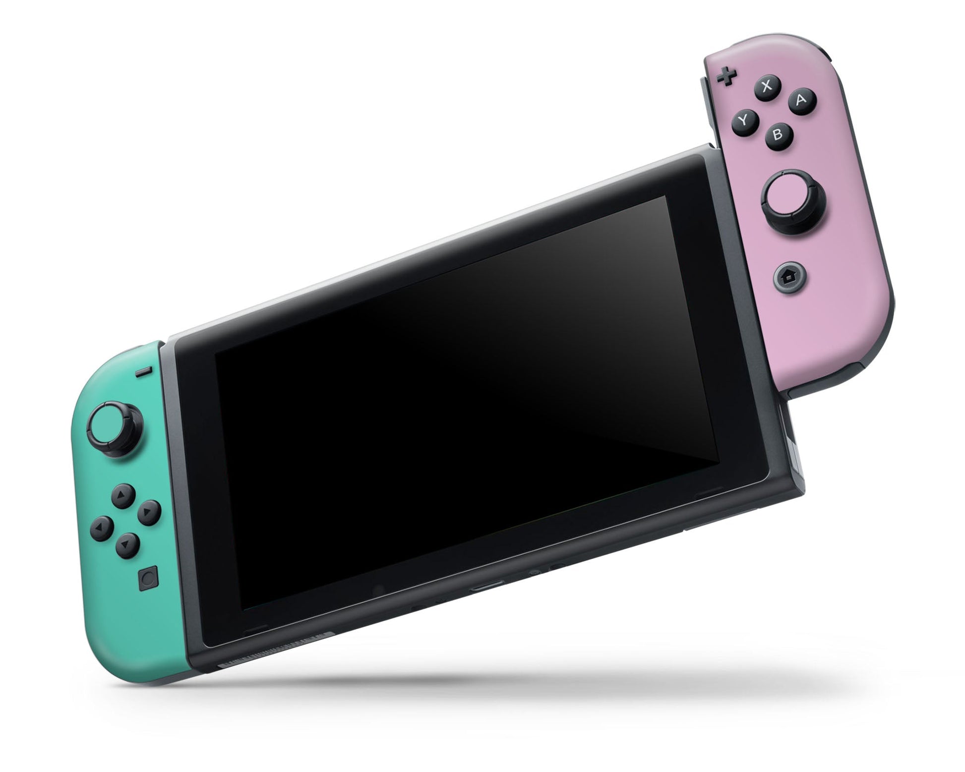 Lux Skins Nintendo Switch OLED Animal Crossing Leaf Teal Pink Full Set +Tempered Glass Skins - Pop culture Animal Crossing Skin