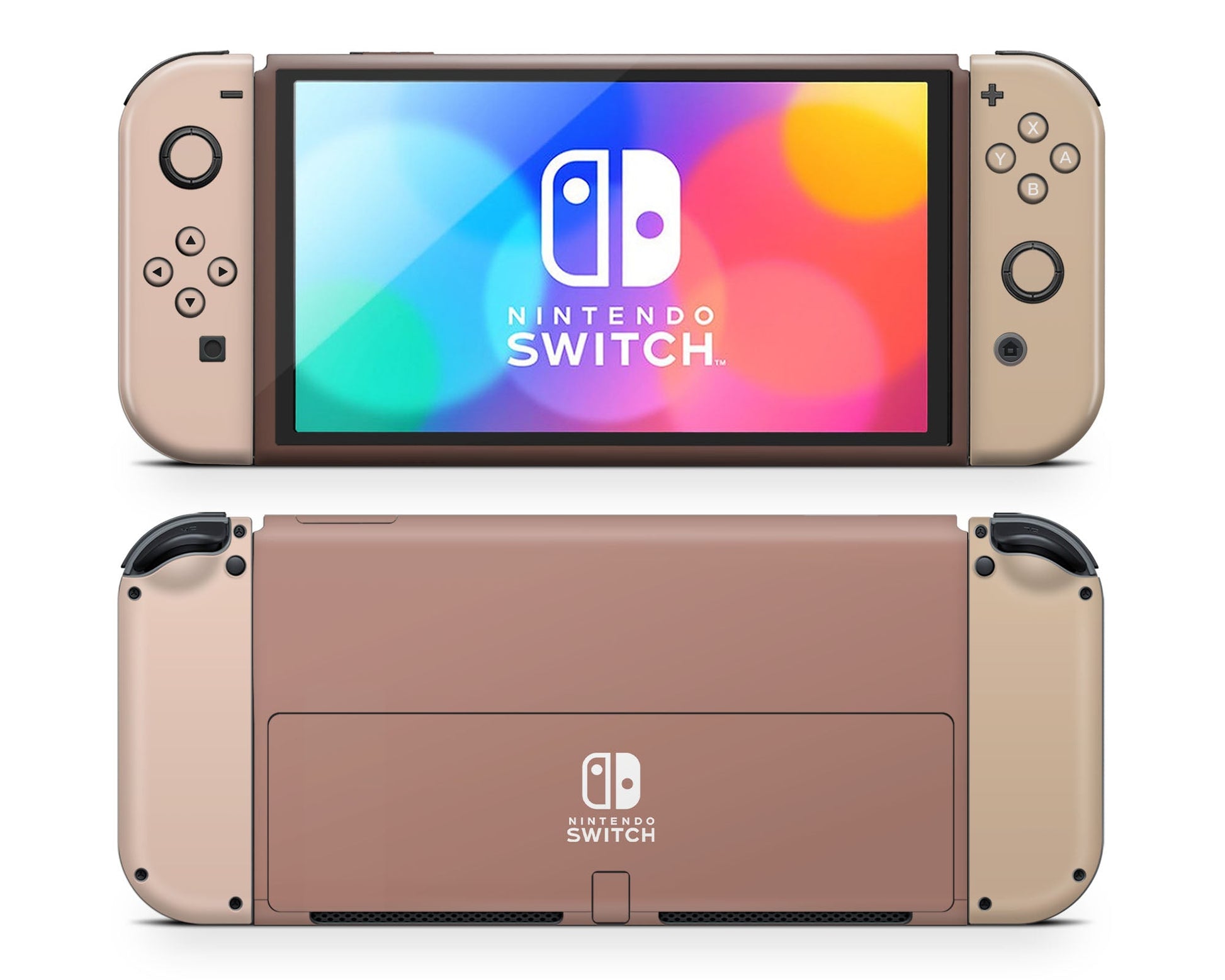 Lux Skins Nintendo Switch OLED Latte Time Classic no logo Skins - Solid Colours Colour Blocking Skin