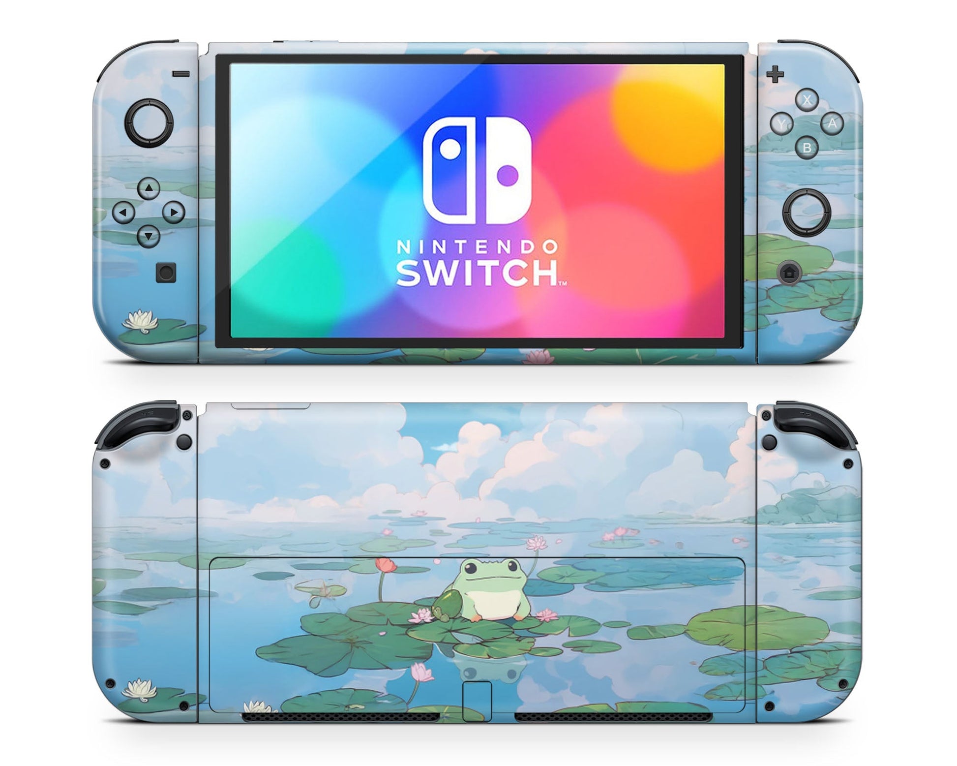 Lux Skins Nintendo Switch OLED Cute Lily Pad Frog Joycons Only Skins - Animal  Skin
