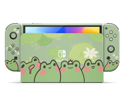Lux Skins Nintendo Switch OLED Froggy Matcha Full Set +Tempered Glass Skins - Animal  Skin