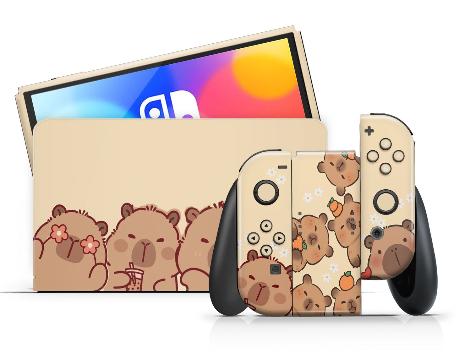 Lux Skins Nintendo Switch OLED Cute Capybara Full Set Skins - Animal  Skin