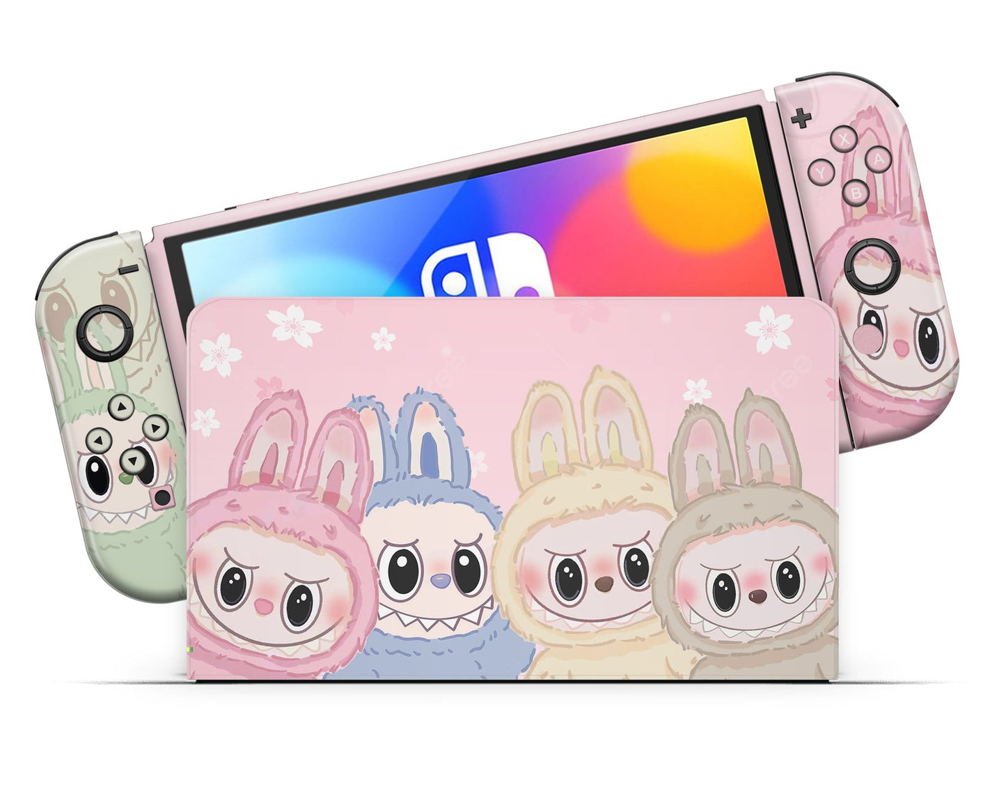 Cute Labubu Nintendo Switch OLED Skin