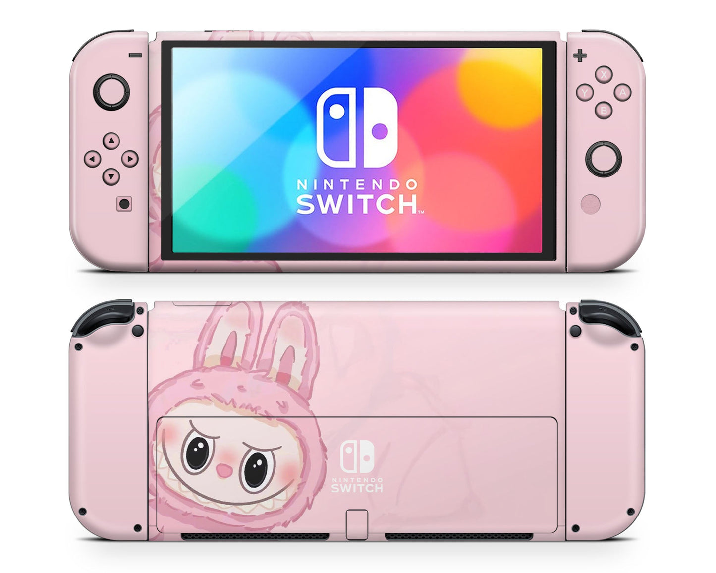 Lux Skins Nintendo Switch OLED Cute Pink Labubu Joycons Only Skins - Pop culture Pattern Skin