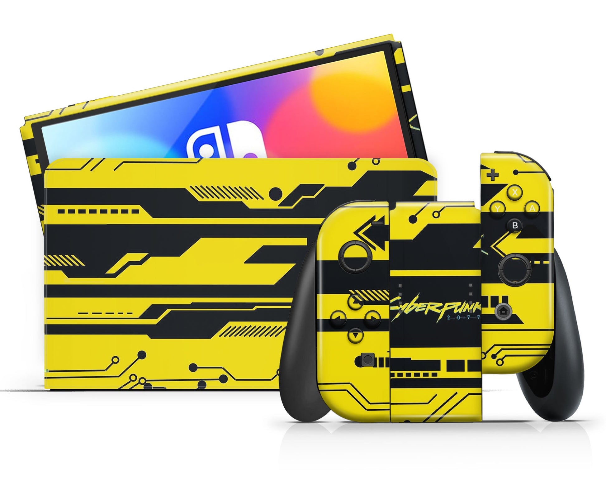 Lux Skins Nintendo Switch OLED Cyberpunk 2077 Full Set Skins - Pop culture Cyberpunk Skin