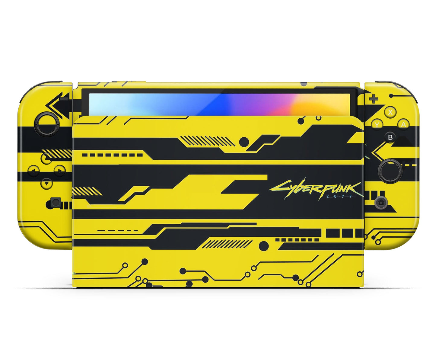 Lux Skins Nintendo Switch OLED Cyberpunk 2077 Full Set +Tempered Glass Skins - Pop culture Cyberpunk Skin