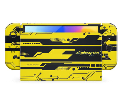 Lux Skins Nintendo Switch OLED Cyberpunk 2077 Full Set +Tempered Glass Skins - Pop culture Cyberpunk Skin