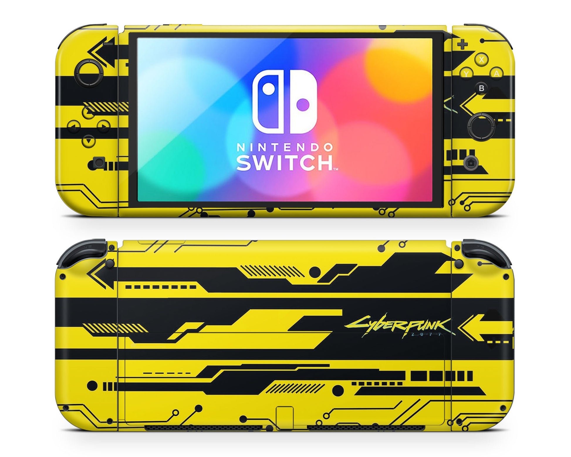Lux Skins Nintendo Switch OLED Cyberpunk 2077 Joycons Only Skins - Pop culture Cyberpunk Skin