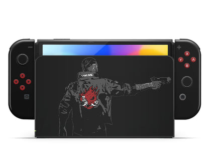 Lux Skins Nintendo Switch OLED Cyberpunk 2077 Samurai Jacket Full Set +Tempered Glass Skins - Pop culture Cyberpunk Skin