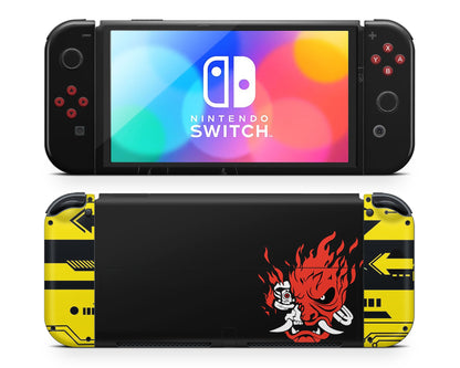 Lux Skins Nintendo Switch OLED Cyberpunk 2077 Samurai Jacket Joycons Only Skins - Pop culture Cyberpunk Skin