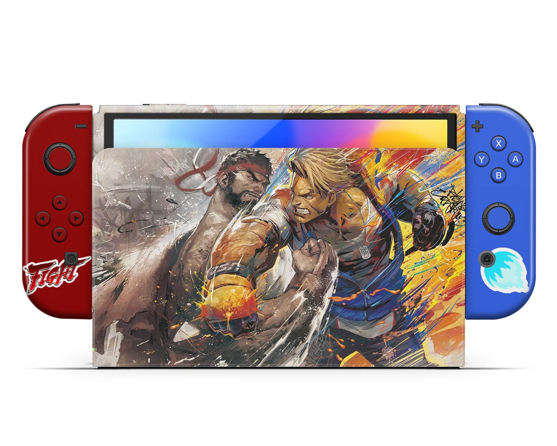 Lux Skins Nintendo Switch OLED Street Fighter Full Set +Tempered Glass Skins - Pop culture Street Fighter Skin