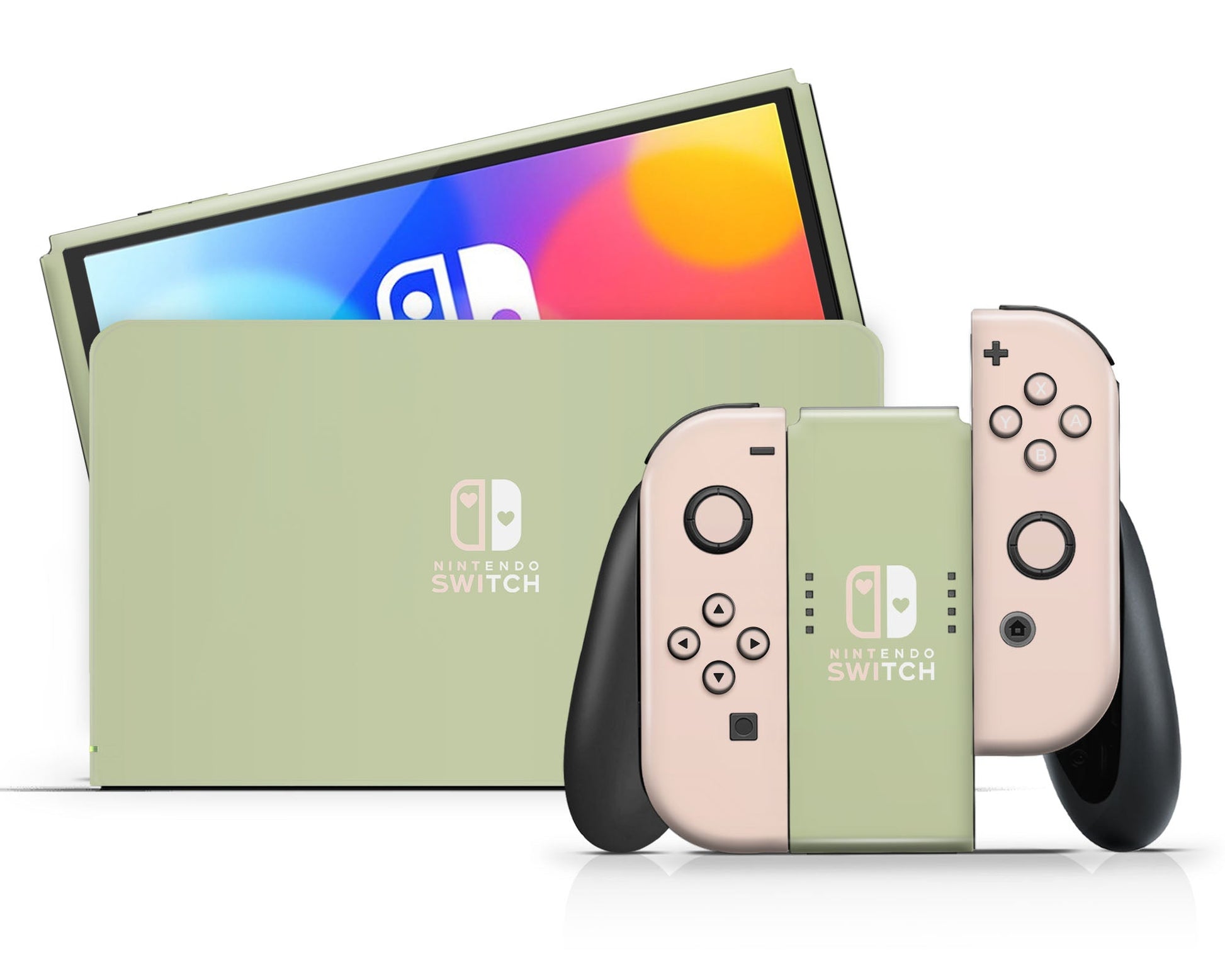 Lux Skins Nintendo Switch OLED Strawberry Matcha Hearts logo Skins - Pattern Fruits Skin