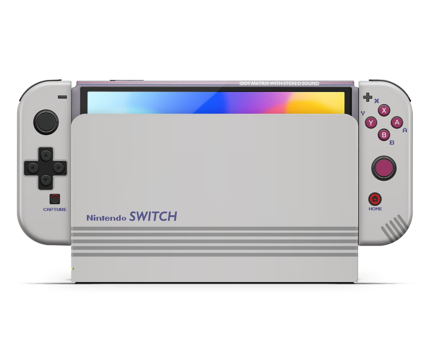 Lux Skins Nintendo Switch OLED Retro Game Boy Full Set +Tempered Glass Skins - Pop culture Retro Skin