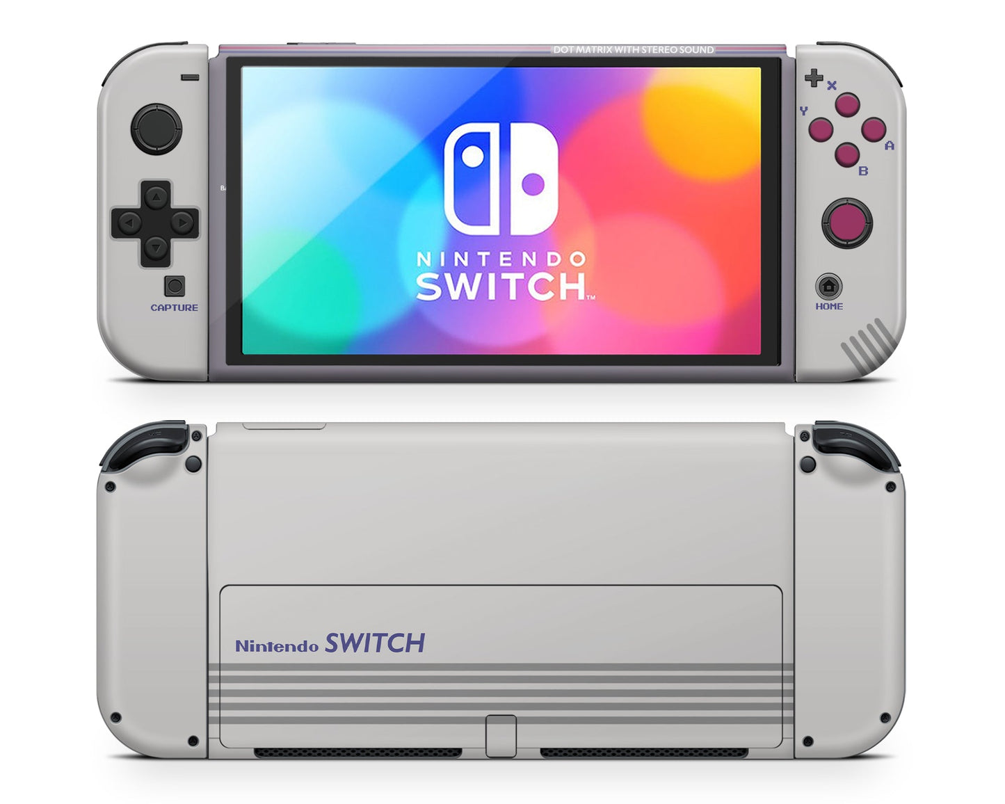 Lux Skins Nintendo Switch OLED Retro Game Boy Joycons Only Skins - Pop culture Retro Skin