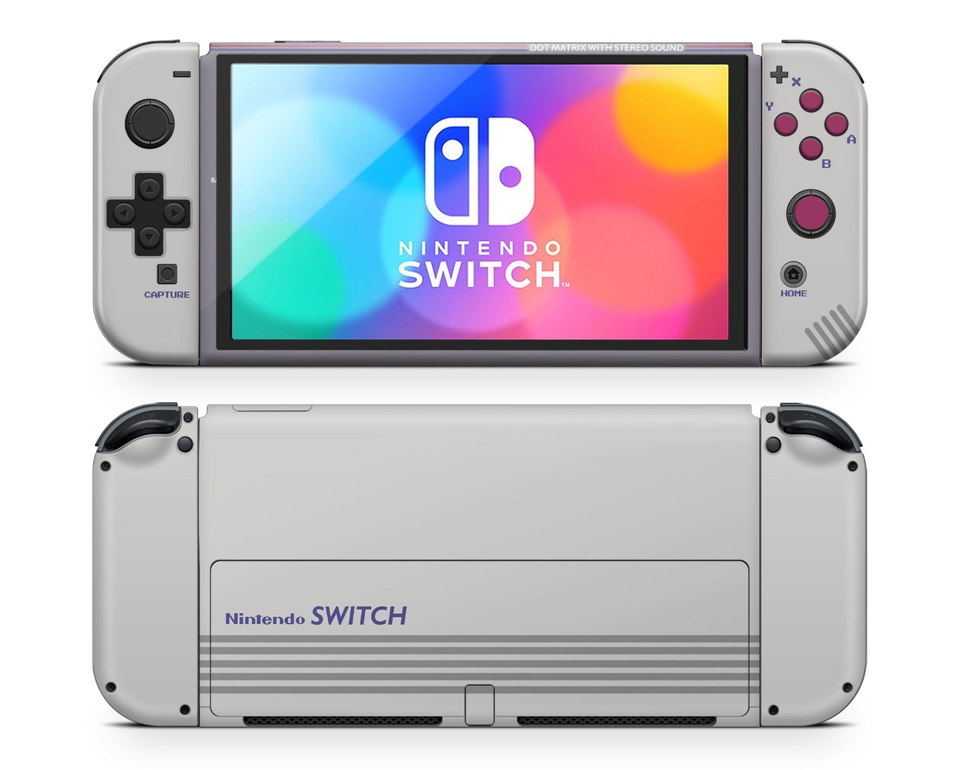 Lux Skins Nintendo Switch OLED Retro Game Boy Joycons Only Skins - Pop culture Retro Skin