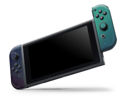Green Stardust Galaxy Nintendo Switch OLED Skin