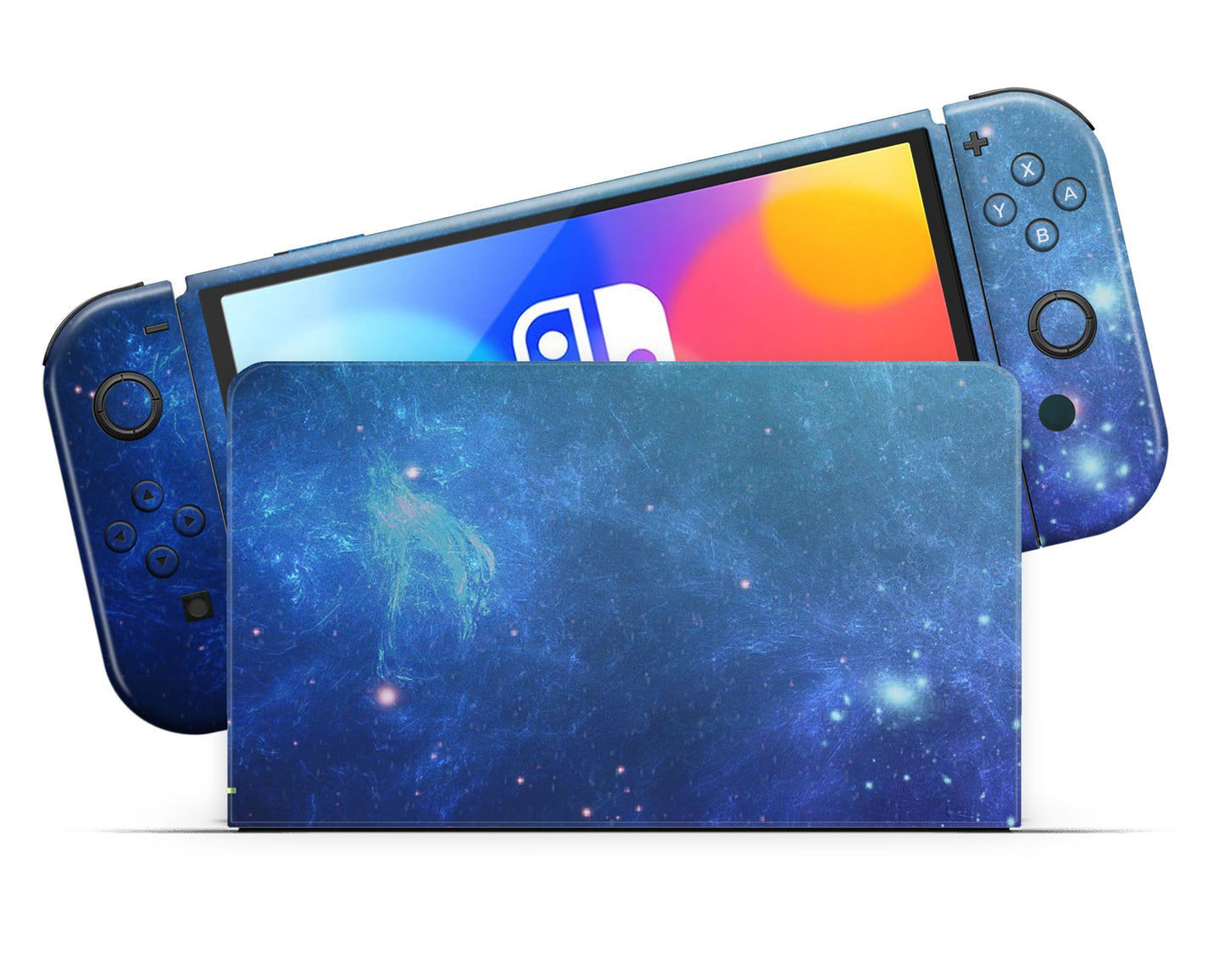 Ethereal Blue Stardust Galaxy Nintendo Switch OLED Skin