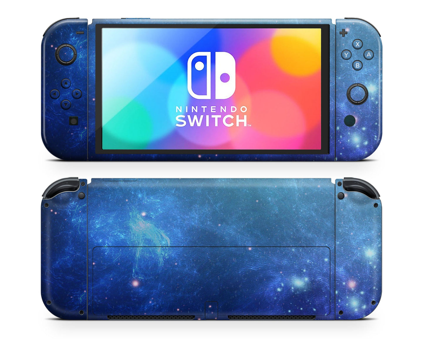Lux Skins Nintendo Switch OLED Ethereal Blue Stardust Galaxy Joycons Only Skins - Pattern Galaxy Skin
