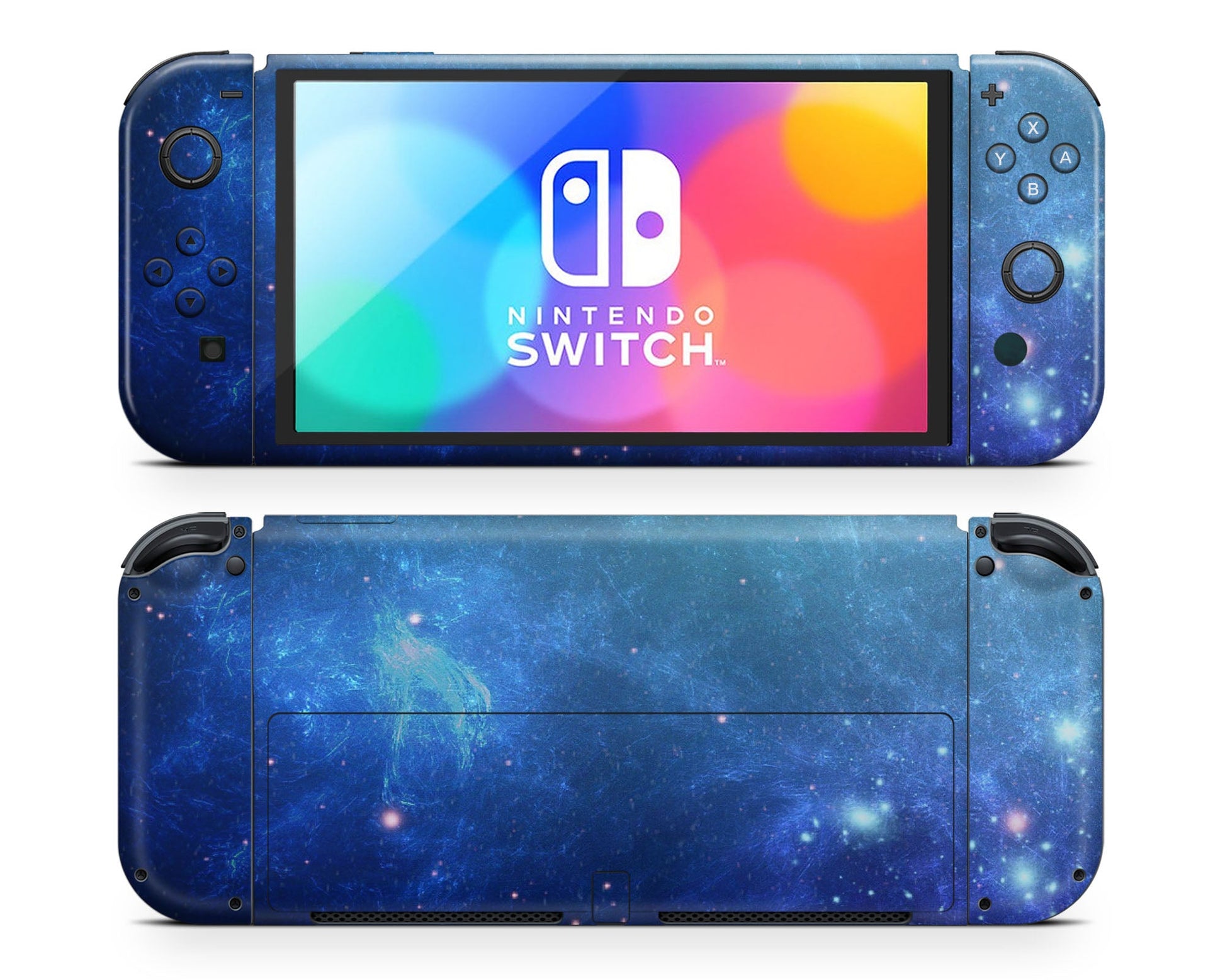 Lux Skins Nintendo Switch OLED Ethereal Blue Stardust Galaxy Joycons Only Skins - Pattern Galaxy Skin