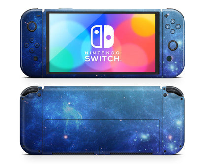 Lux Skins Nintendo Switch OLED Ethereal Blue Stardust Galaxy Joycons Only Skins - Pattern Galaxy Skin