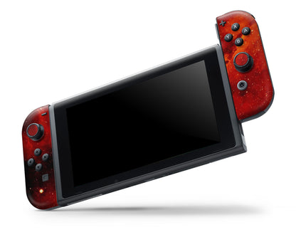Red Stardust Galaxy Nintendo Switch OLED Skin