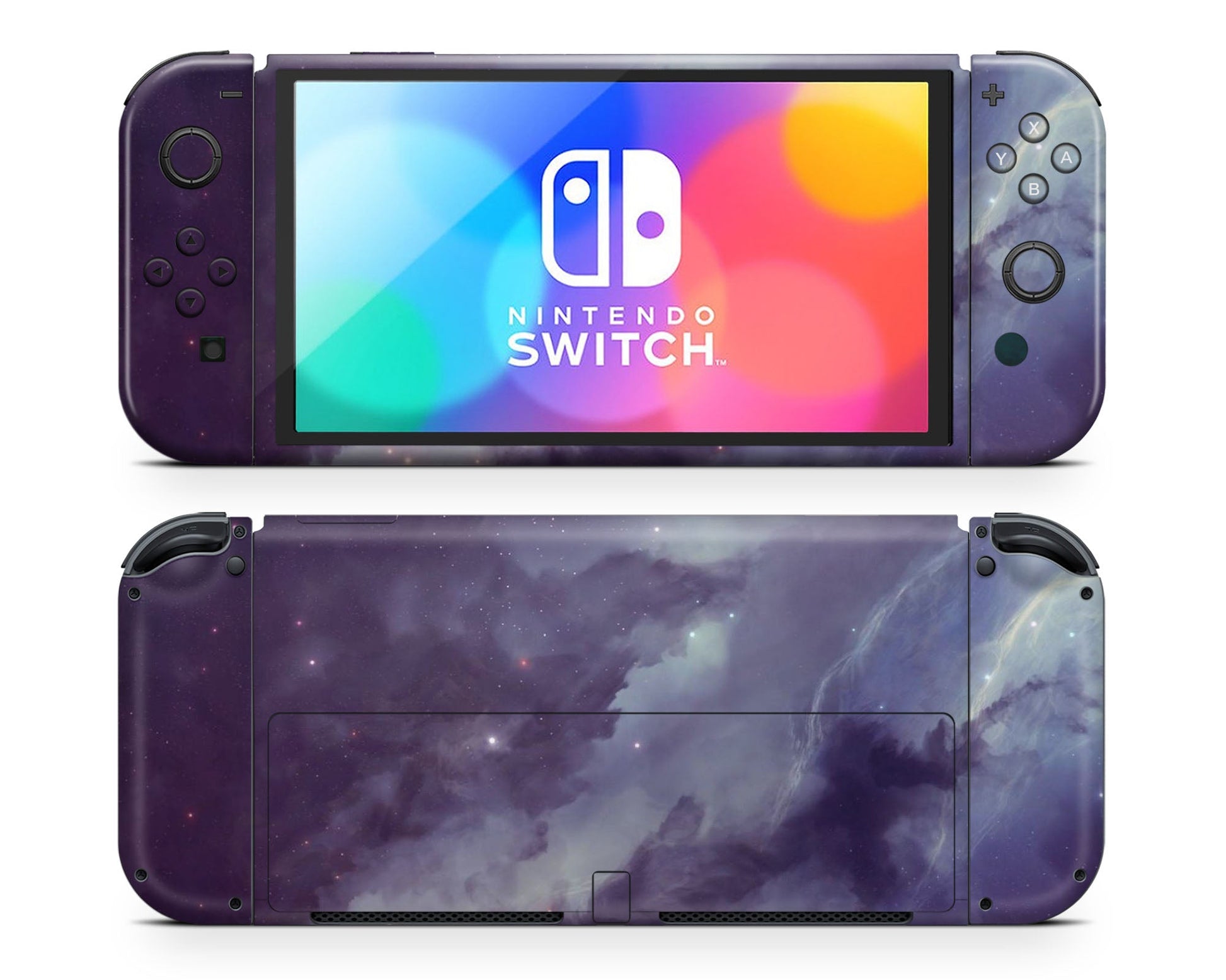 Lux Skins Nintendo Switch OLED Purple Ethereal Galaxy Joycons Only Skins - Pattern Galaxy Skin