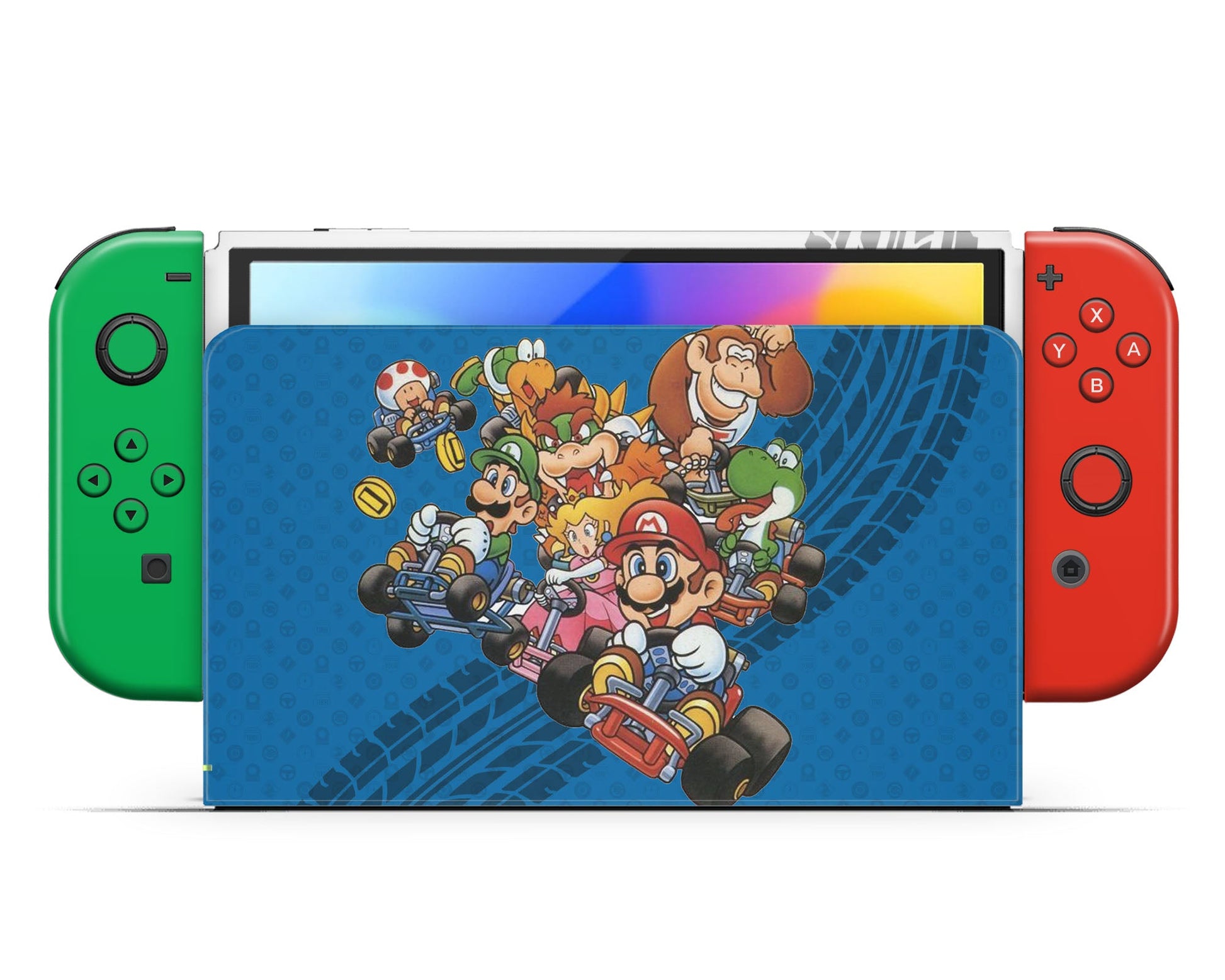 Lux Skins Nintendo Switch OLED Mario Kart World Full Set +Tempered Glass Skins - Pop culture Mario Skin