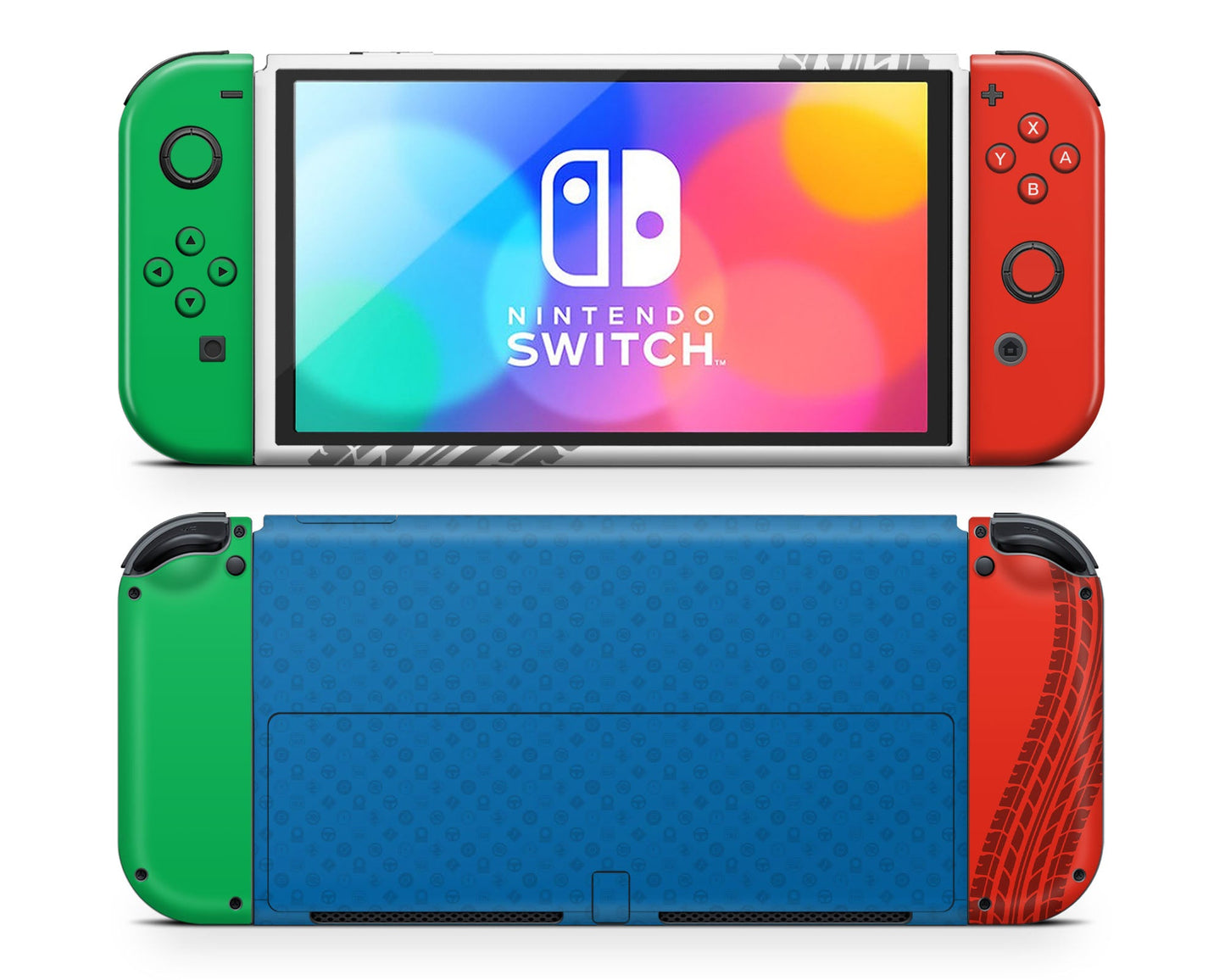 Lux Skins Nintendo Switch OLED Mario Kart World Joycons Only Skins - Pop culture Mario Skin