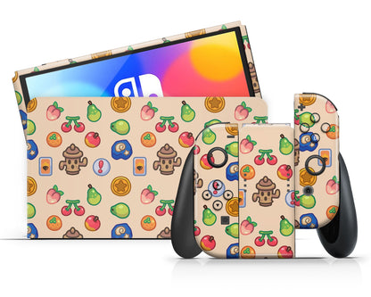 Lux Skins Nintendo Switch OLED Cute Animal Crossing Icons Full Set Skins - Pop culture Animal Crossing Skin