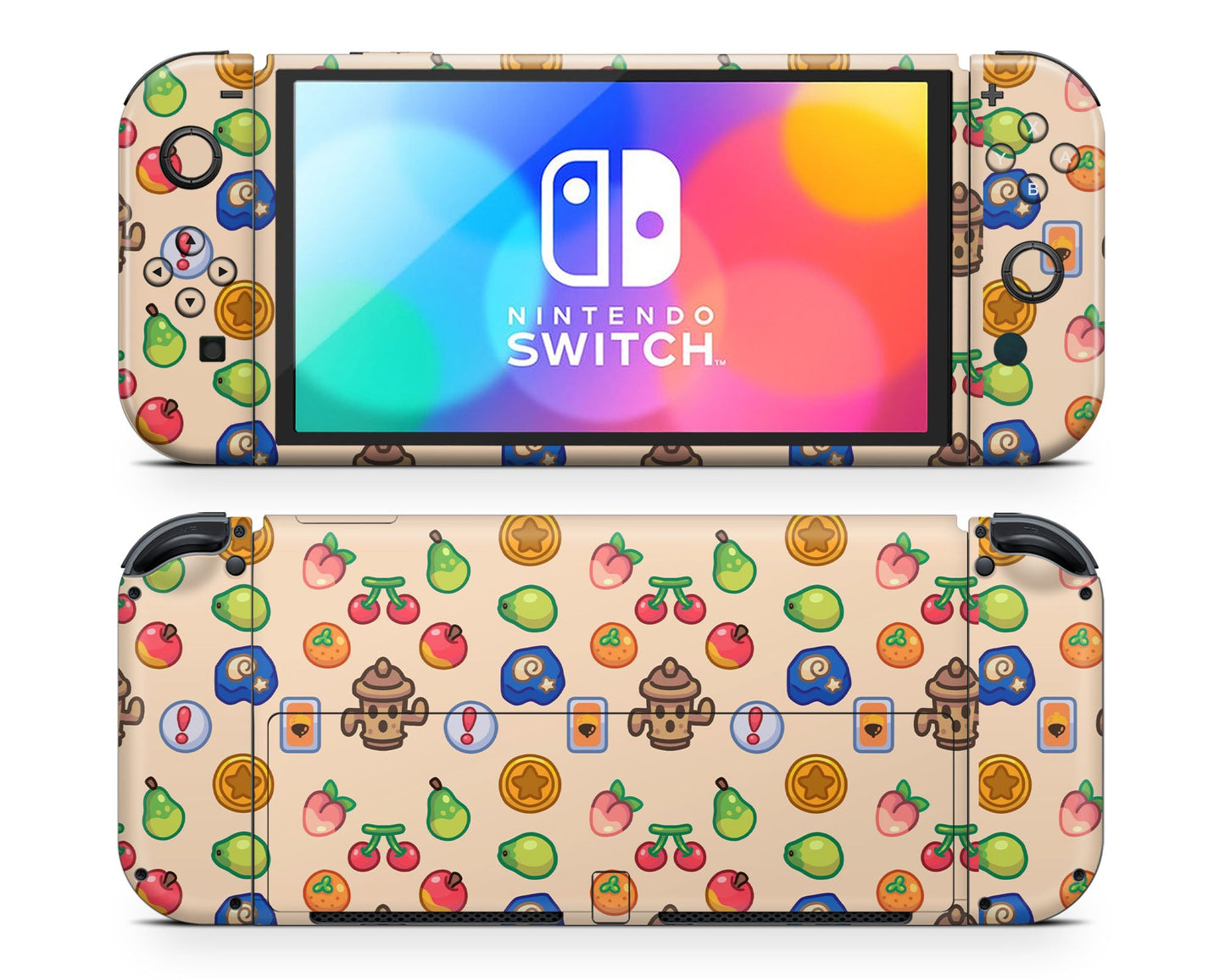 Lux Skins Nintendo Switch OLED Cute Animal Crossing Icons Joycons Only Skins - Pop culture Animal Crossing Skin