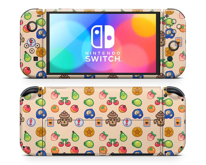Lux Skins Nintendo Switch OLED Cute Animal Crossing Icons Joycons Only Skins - Pop culture Animal Crossing Skin