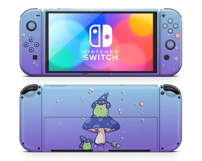 Lux Skins Nintendo Switch OLED Lavender Teal Witch Frog Joycons Only Skins - Animal Cute Skin