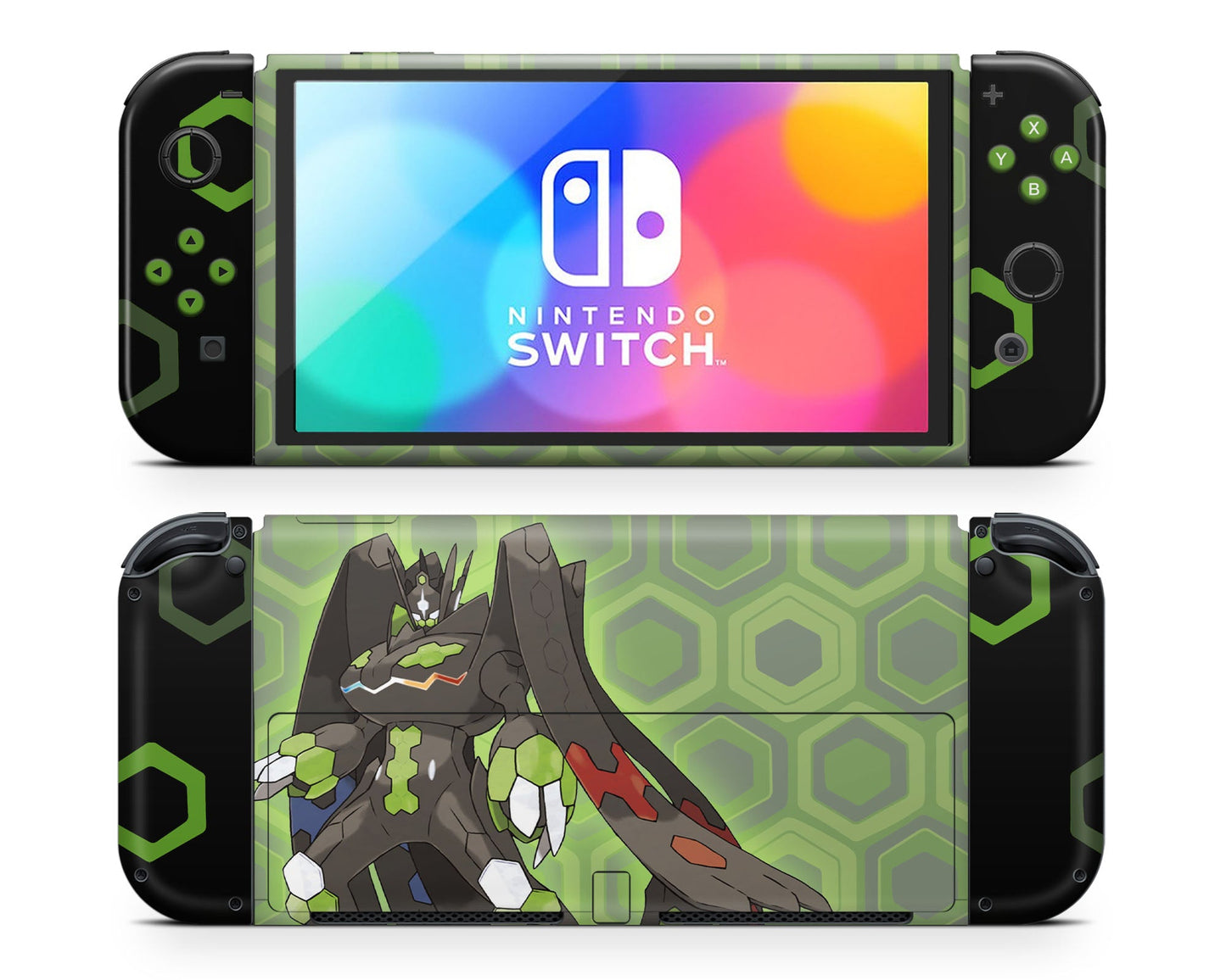 Lux Skins Nintendo Switch OLED Zygarde Minimalist Pokemon Z-A Joycons Only Skins - Pop culture Pokemon Skin