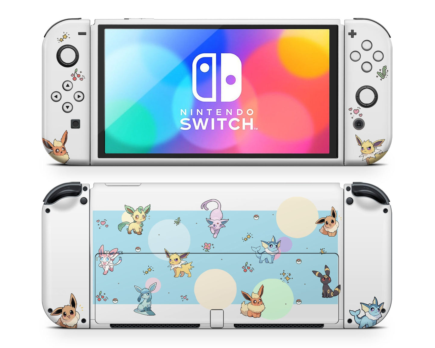 Lux Skins Nintendo Switch OLED Everspark Eeveelution Joycons Only Skins - Pop culture Pokemon Skin
