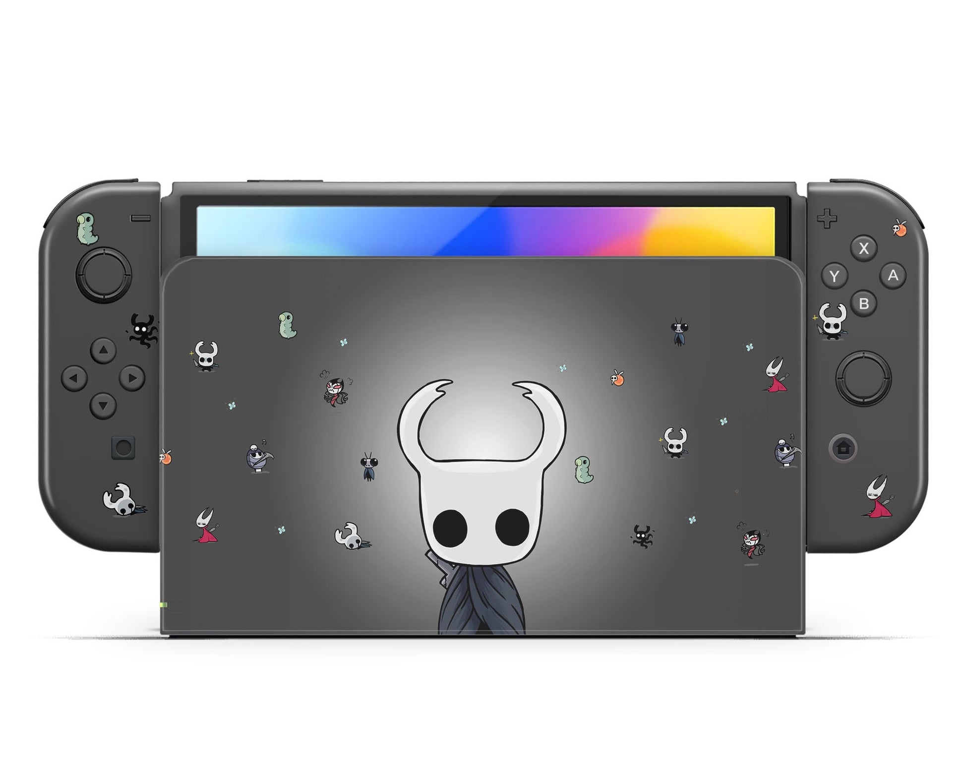 Lux Skins Nintendo Switch OLED Miniture Hollow Knight Full Set +Tempered Glass Skins - Pop culture Hollow Knight Skin