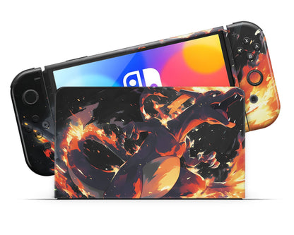 Pokemon Charizard Flames Nintendo Switch OLED Skin