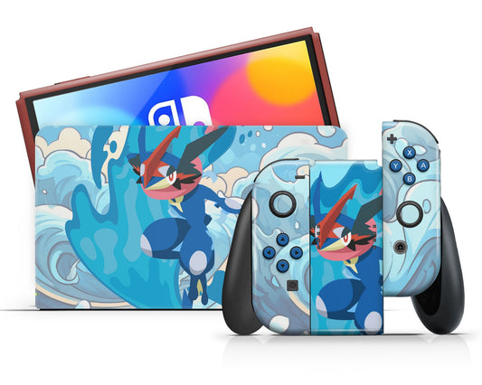 Lux Skins Nintendo Switch OLED Pokemon Greninja Full Set Skins - Pop culture Pokemon Skin