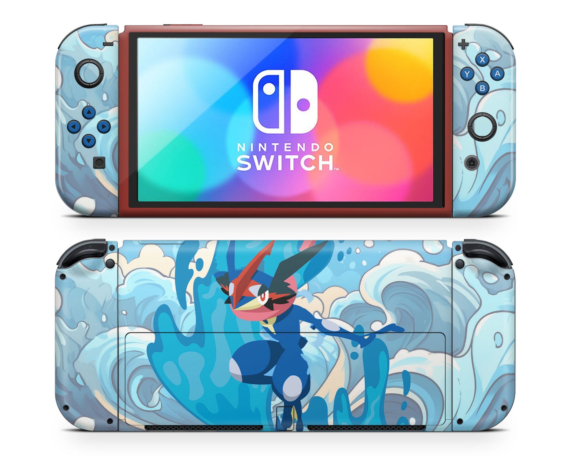 Lux Skins Nintendo Switch OLED Pokemon Greninja Joycons Only Skins - Pop culture Pokemon Skin