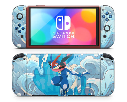 Lux Skins Nintendo Switch OLED Pokemon Greninja Joycons Only Skins - Pop culture Pokemon Skin