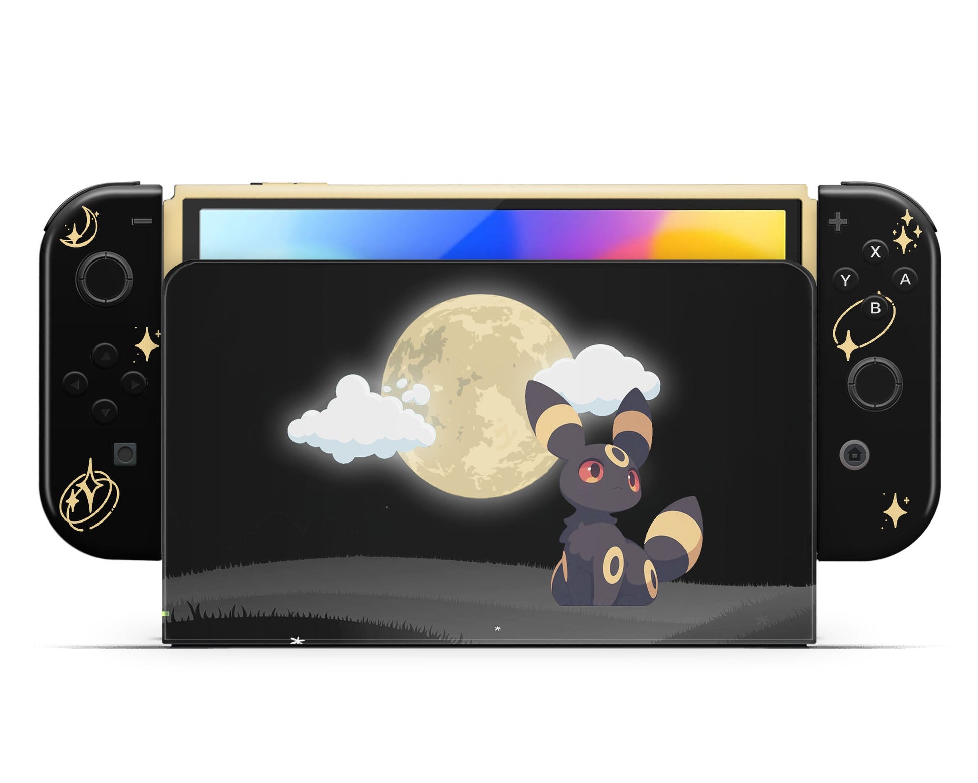 Lux Skins Nintendo Switch OLED Pokemon Umbreon Full Set +Tempered Glass Skins - Pop culture Pokemon Skin
