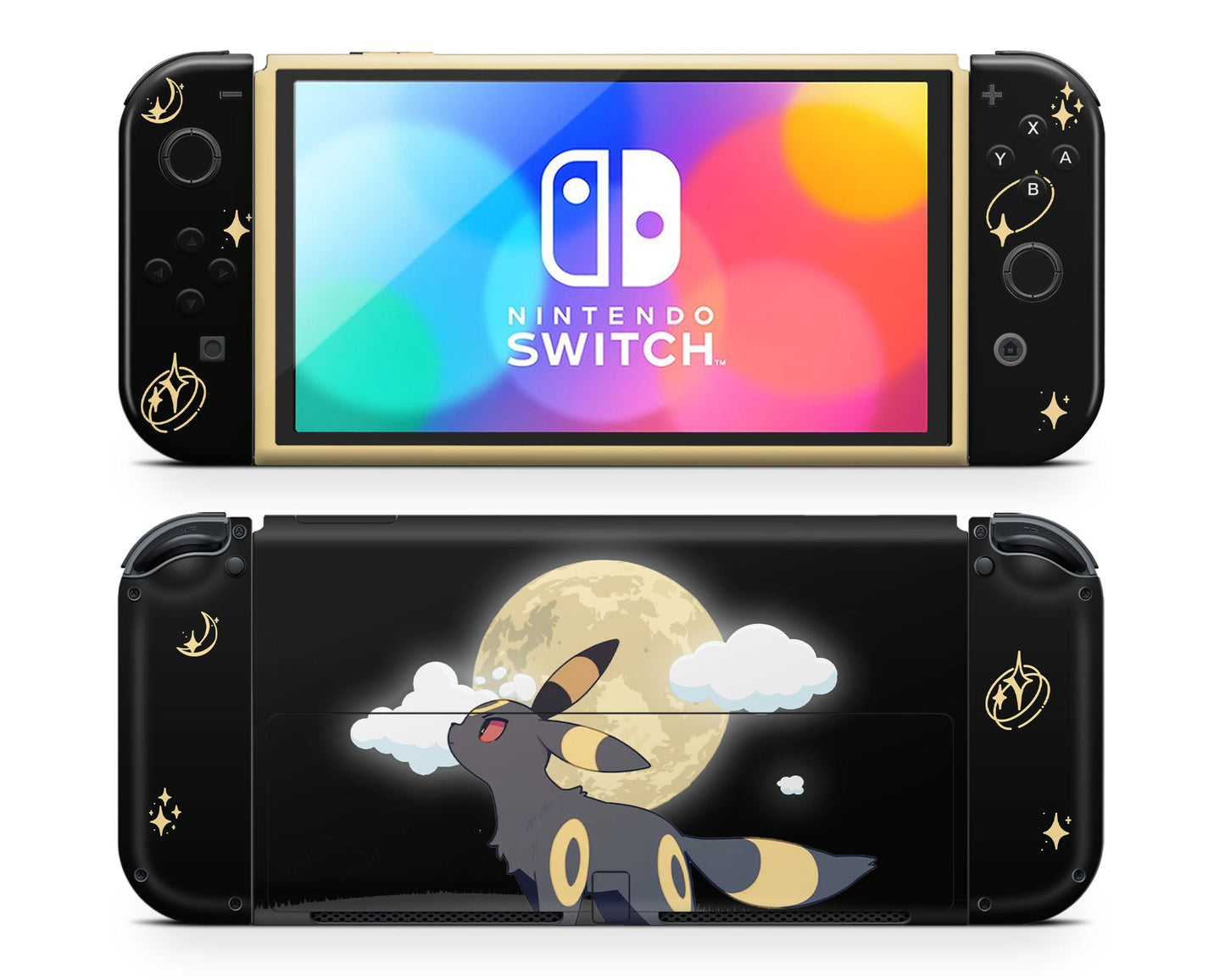 Lux Skins Nintendo Switch OLED Pokemon Umbreon Joycons Only Skins - Pop culture Pokemon Skin