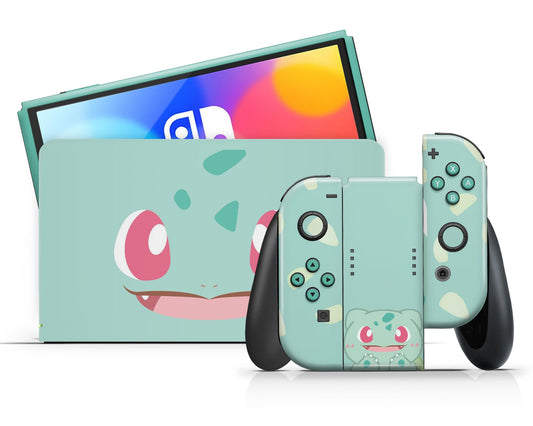 Lux Skins Nintendo Switch OLED Pokemon Bulbasaur Full Set Skins - Pop culture Pokemon Skin